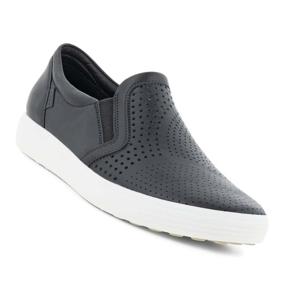 Women's Ecco Soft 7 Slip-on Sneakers Black | Canada 244EBC